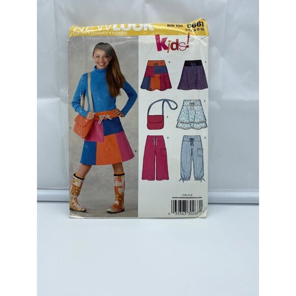 Simplicity Sewing Pattern 6661 New Look Girl's Skirts Pants Bag 8 10 12-16 Uncut - Picture 3 of 7